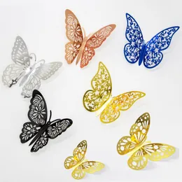 12pcs/lot 3d Hollow Butterfly Wall Sticker Decoration Vitterflies Decals DIY Home Removable Decoration Party Wedding Kids Room Window Decor SN4480