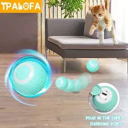 Toys Cat Smart Electric Ball Automatic Rolling Interactive Pets Toy per S per gioco INFIuolo Accessori 230206