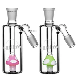 Filtro de cogumelo coletor de cinzas de vidro Bong 45 e 90 graus dab rig reciclador de vidro acessórios para fumar para cachimbos de água inebriante Matrix Perc Gear Percolator cachimbo de água