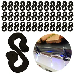 Ganci Rails 120Pcs Gancio di plastica a forma di S Grondaia Clip per impieghi gravosi Luci Decorazione Clip Tenda da doccia Ganci per feste