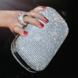 Shinny Glitter Evening Hardsurface Box Bags Elegant Female Wedding Shoulder Pouch Banque Party Luxury 220630