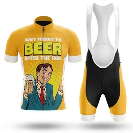 Non dimenticare la maglia da ciclismo Beer Team 2024 Set Maillot Ciclismo Abbigliamento da equitazione per bici da strada Abbigliamento da ciclismo per moto V2