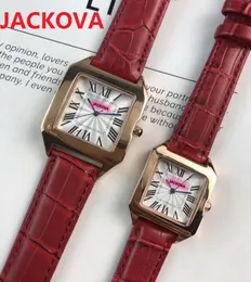 Principais homens e mulheres relógios quadrados Case de couro quartzo Data Automática Moda Moda Vestido Relógio Designer Relógio Preço de atacado