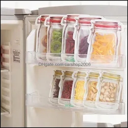 Reusable Grocery Bags Kitchen Storage Organization Housekee Home Garden Food Zipper Mason Dh5Gb