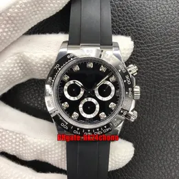 N Factory V4 Luxury Watches 116519LN 40mmセラミックベゼルCal.4130自動クロノグラフメンズウォッチブラックダイヤルラバーストラップ紳士腕時計