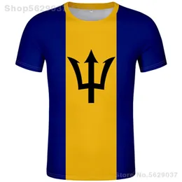 바베이도스 T 셔츠 무료 커스텀 프린트 이름 번호 블랙 포 그레이 플렉시블 브라스 컨트리 DIY 대학 티셔츠 BB 국기 국가 의류 220702