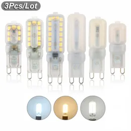 المصابيح 3pcs قابلة للضوء G9 LED 110/220V الأضواء الافتراضية 14/22/32 LEDS Home Shandelier مصابيح 3W 5W 7W استبدال 30/40W هالوجين ampouled