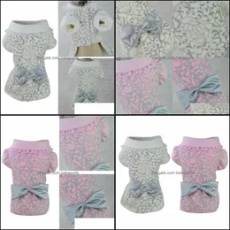 Dog Apparel Supplies Pet Home Garden Lace Cat Clothes Princess Style Coats Bow-Knot Coat Clothing Drop Delivery 2021 4Zqnr