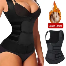 Neoprene Sauna Shapers Waist Trainer Corset Vest Sweat Slimming Belt for Women Weight Loss Compression Trimmers Workout Fitness 220801