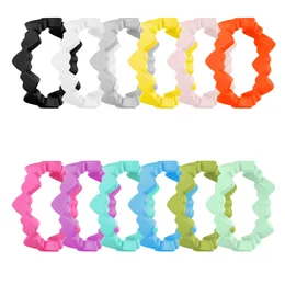 Love Silicone Ring Candy Color Food Grade Wedding Rings Jewelry Colorful Finger Hoop Rubber Hand Band Flexible Rings Hair Ornaments For Women B8136