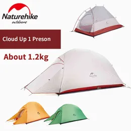 NatureHike Cloud Up Upgrade Camping Tent Onderious شخص واحد 20D السيليكون 1.2 كجم خيمة فائقة الخيمة المحمولة للمشي لمسافات طويلة الشاطئ H220419