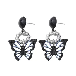 Vintage Schmetterling Form Baumeln Ohrringe Für Frauen Schwarz Ohr Stud Koreanische Mode Ohrring Mädchen Großhandel Charme