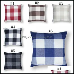 Forniture per la biancheria da letto per cuscini Tessili per la casa Cuscino da giardino Ll Ers Plaid Federa in lino Federa per cuscino Decorativo rurale Dhn6I