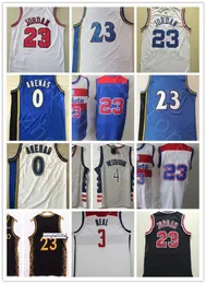 Großhandel Basketball Männer Bradley 3 Beal 4 Westbrook Jersey New Grau Rot Blau Weiß #23 MJ Günstige Retro Vintage Classic Gilbert 0 Arenas Trikots