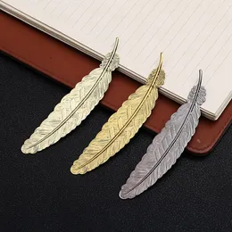 DIY Metal Feather Bookmarks Document Book Mark Label Golden Silver Rose Gold Bookmark Office School Supplies DH49