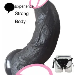 Огромный силиконовый фаллоимитатор реалистичный черный пенис для женщины, пара Strapon с всасывающей чашкой женской мастурбации сексуальные игрушечные магазины