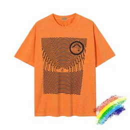 Оранжевая винтажная футболка Cav Empt для мужчин и женщин, красивая потертая футболка Cavempt Ce, футболки с коротким рукавом, слегка большие размеры, футболки с коротким рукавомT220721
