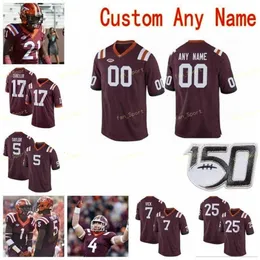 Thr NCAA College Jerseys Virginia Tech Hokies 21 Reggie Floyd 22 Edmunds 25 Frank Beamer 80 Kaleb Smith 11 Tre Turner Custom Football Stitched