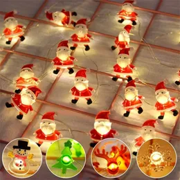 QIFU Santa Claus Christmas LED String Lights Garland Decorative Fairy Deocr for Home Holiday Lighting Navidad Y201020