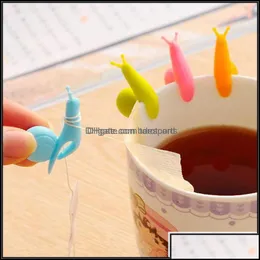 Coffee Tea Tools Drinkware Kitchen Dining Bar Home Garden Snail Squirrel Shape Sile Bag Holder Cup Mug Clip Candy Colors Gift Set Good Dr