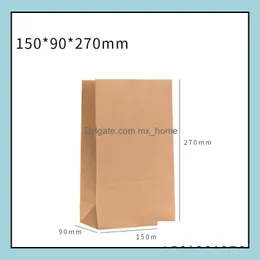 Förpackningsväskor Office School Business Industrial 2000 Stycken av japansk Kraft Paper Oil-Proof Food Bag Square DHX1K