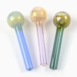 Zufällige Farben Mini-Rohr-Rauchzubehör 10 cm Länge 2,7 cm Breite Pyrex-Glas-Ölbrenner-Rohr für Tabak-Trockenkräuter SW128