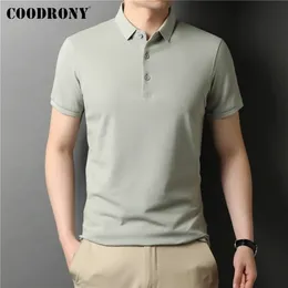 Marka Coodrony Wysokiej jakości Summer Classic Cure Color Casual krótkie rękawowe bawełniane polo-shirt Men Slim Soft Cool Clothing C5200S 220608