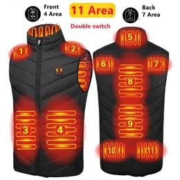 11 Areas Heated Jacket USB Men's Women's Winter Outdoor Electric Heating Jackets Warm Sports Thermal Coat Clothing Heatable Vest 220812
