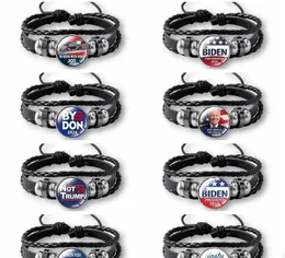 NEW Biden 2024 Presidential Election Bracelet Fashion DIY Braided Adjustable Boys Girls USA Joe Biden Bracelets Trump Letters Printed Wristband Accessories