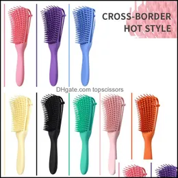 Hårborstar Care Styling Tools Produkter Fler färger Scalp Mas Detangling Brush Natural Der Removal Comb Powerf Function Non-Slip Design F