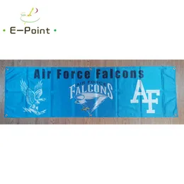 130GSM 150D Materiale Bandiera NCAA Air Force Falcons Stampa fronte-retro 1,5 * 5 piedi (45 cm * 150 cm) Tessuto a maglia ordito Decorazione banner volante casa giardino flagg