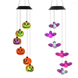 Party Decoration Solar Wind Chime Lights Colorful Hanging LED Lamp For Garden Butterfly Hummingbird Dragonfly Windchime Outdoor G