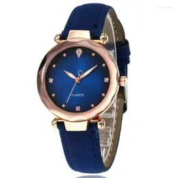 Wristwatches Style Simple Fashion Cool Leisure Ms Watch Diamond Set Scrub Belt Temperament Quartz Female