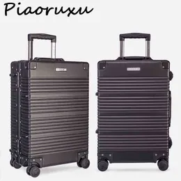 Aluminium magnesiumlegering rullande bagage spinnare resväska hjul män vagn kvinnor resväska på hjulstuga vit j220707