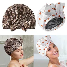 Beanie/Skull Caps Bathing Reusable Shower with Double-Layer Design Premium The Diskuous Silky Satin100％防水キャップOliv22