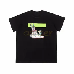 Summer Shoes Print T Shirts Womens High Quality Round Neck Black Tees Mens Casual Loose Clothing Asian Size S-XL