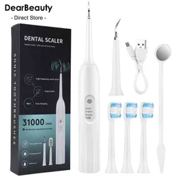 Ultradźwiękowy skaler dentystyczny zęby doustne zębów Tartar elektryczny Sonic Calculus Remover Placke Stains Home Professional Cleaning Zestaw 220713