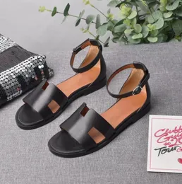 Moda-Designer Ayakkabı Santorini Kadınlar Sandalet Buzağı Deri Yüksek Topuk Klasik Efsane Sandal Sıradan Düz Kama Topuk Ayakkabı H Kadın 231115