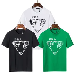 Prad Luxury New Designer T Shirt Summer Mens Womens Short Sleeves Fashion Tee Shirts High Quality Pure Cotton Shirts Leisure Classic Pattern Size S-XXXXL