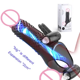 Männlich Cock Sleeve Penis Vibrierender Ring sexy spielzeug für männer Erweiterung Paar Vibrator klitoris Stimulator Erwachsene Produkte