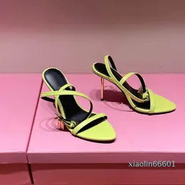 Fashion-Designer Classic Dress Shoes Fashion Gold Heel Sandals Slim Temperment Sexy Leopard Color