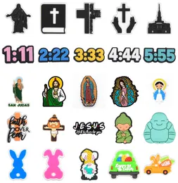 1PCS Hot Style Jesus God is Love characters PVC Croc Charms funny Shoe Accessories Fit croc clogs Decorations Buckle Gift