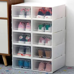 의류 옷장 저장 접이식 클리어 슈즈 박스 플라스틱 쌓을 수있는 신발 주최자 투명 서랍 케이스 박스 박스 클로징