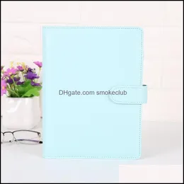 الملاحظات الملاحظات المكتب المدرسية المدرسية الأعمال الصناعية A6 PU Leather Notebook Binder Aron Color 19x13cm قابلة لإعادة التعبئة 6 ورقة حشو الحلقة