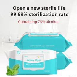 In stock 75% Alcohol Wipes dipe 200x150mm Anti Wet Wipe Portable Disinfecting Dipe 50pcs pack Antiseptic Cleanser Sterilization C0621G03