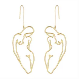 Original frihet kvinnlig kroppsform trådörhängen 2021 abstrakt kropp dam ansikte dangle örhängen för kvinnor stor uttalande örhängen g220312