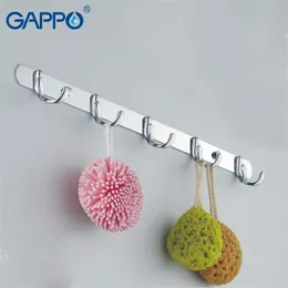 GAPPO Robe Hooks stainless steel hooks kitchen wall mounted hooks hotel Bathroom accessories creative living room holders T200717