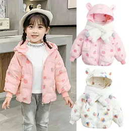 Дети девочки с капюшоном с капюшоном для детских курток дети зимняя мальчика теплые куртки для малышей девочка верхняя одежда для 1-6 JYF J220718
