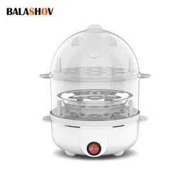 Multifunctional Egg Boiler Double Layers Electric Cooker Corn Milk Steamed Rapid Breakfast Cooking Machine Kitchen Tool 220721