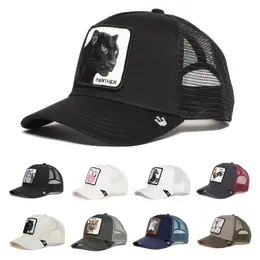قبعات الكرة شكل حيوان مطرز البيسبول قبعة أزياء العلامة التجارية قبعة تنفس الرجال شبك الصيف